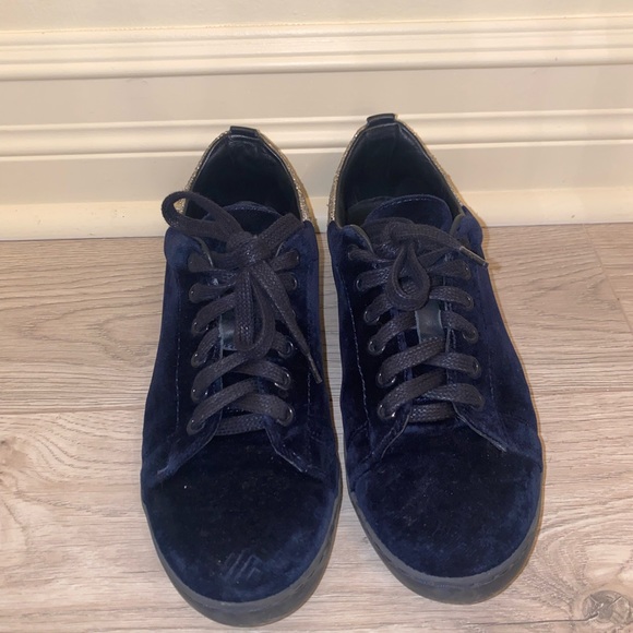 Maje Velvet Blue Sneakers with sequin detail - Picture 4 of 4